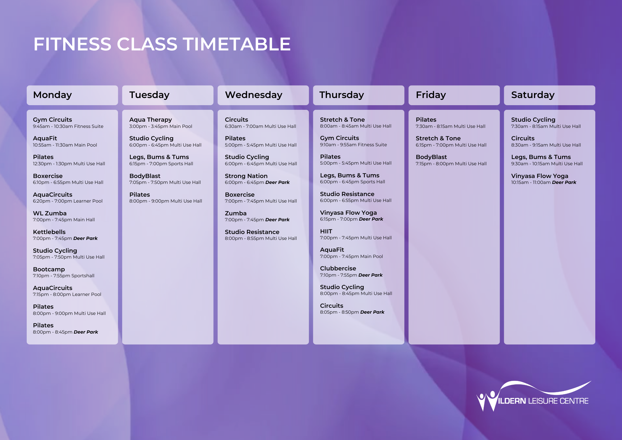 Class Timetable 2025 March